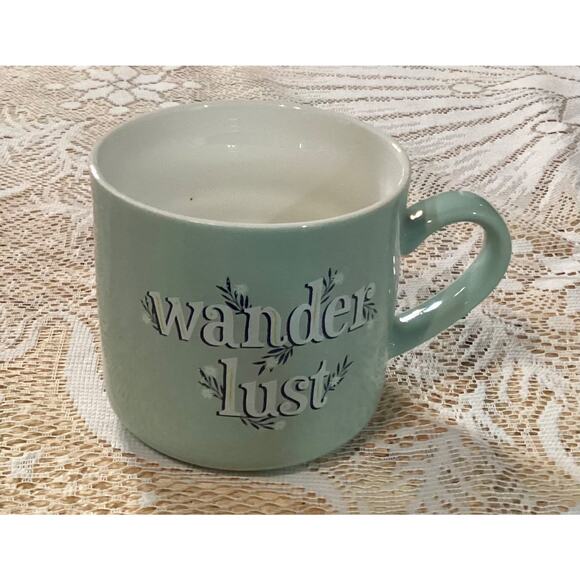 Opal House Stoneware Oversized Coffee Mug 16 oz "Wander Lust" Mint Green - Picture 6 of 8